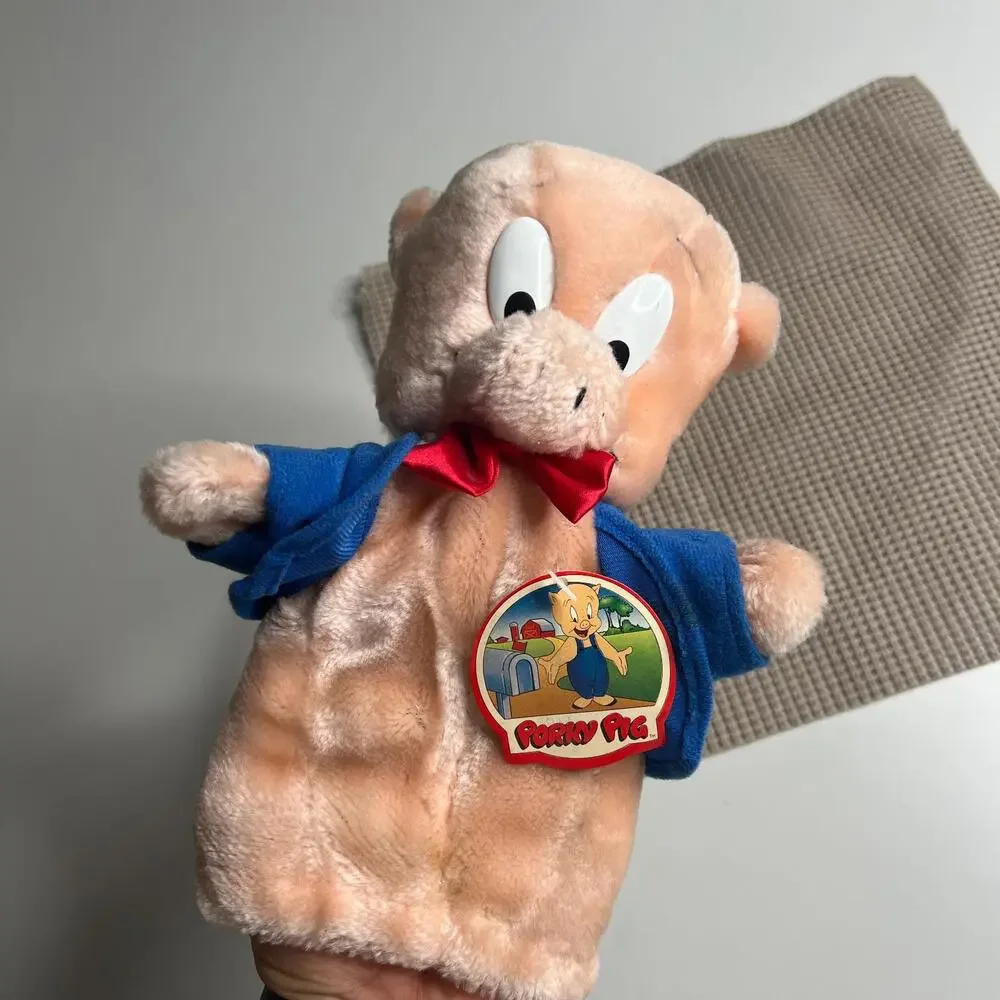 Vintage 1993 Porky Pig Plush Doll Looney Tunes 4K Company Original‎ Tag Toy